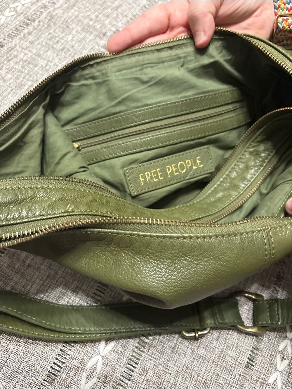 Free People Idle Hands Sling Olive Green Crescent Crossbody Bag - Picture 3 of 4
